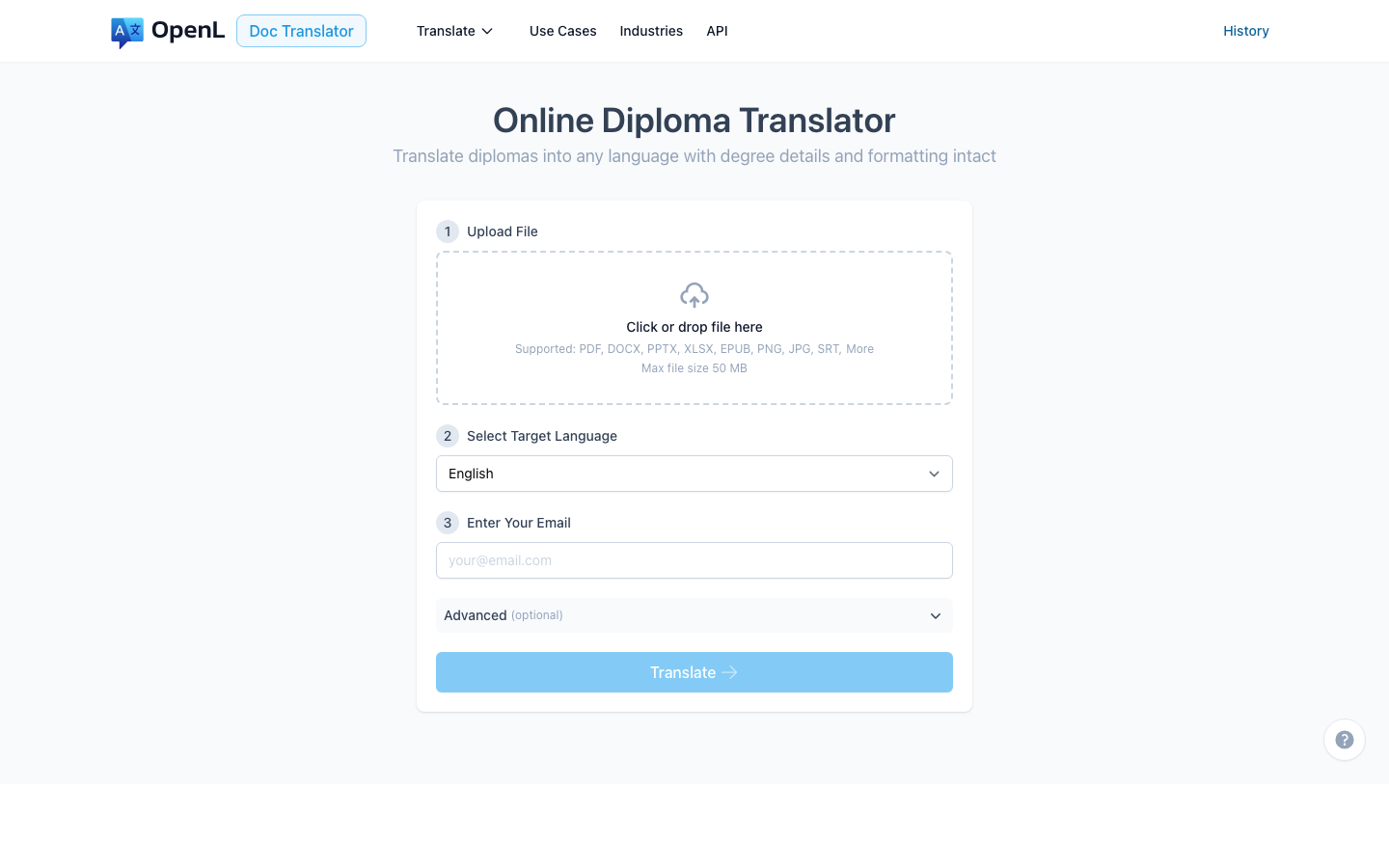 OpenL Diploma Translator