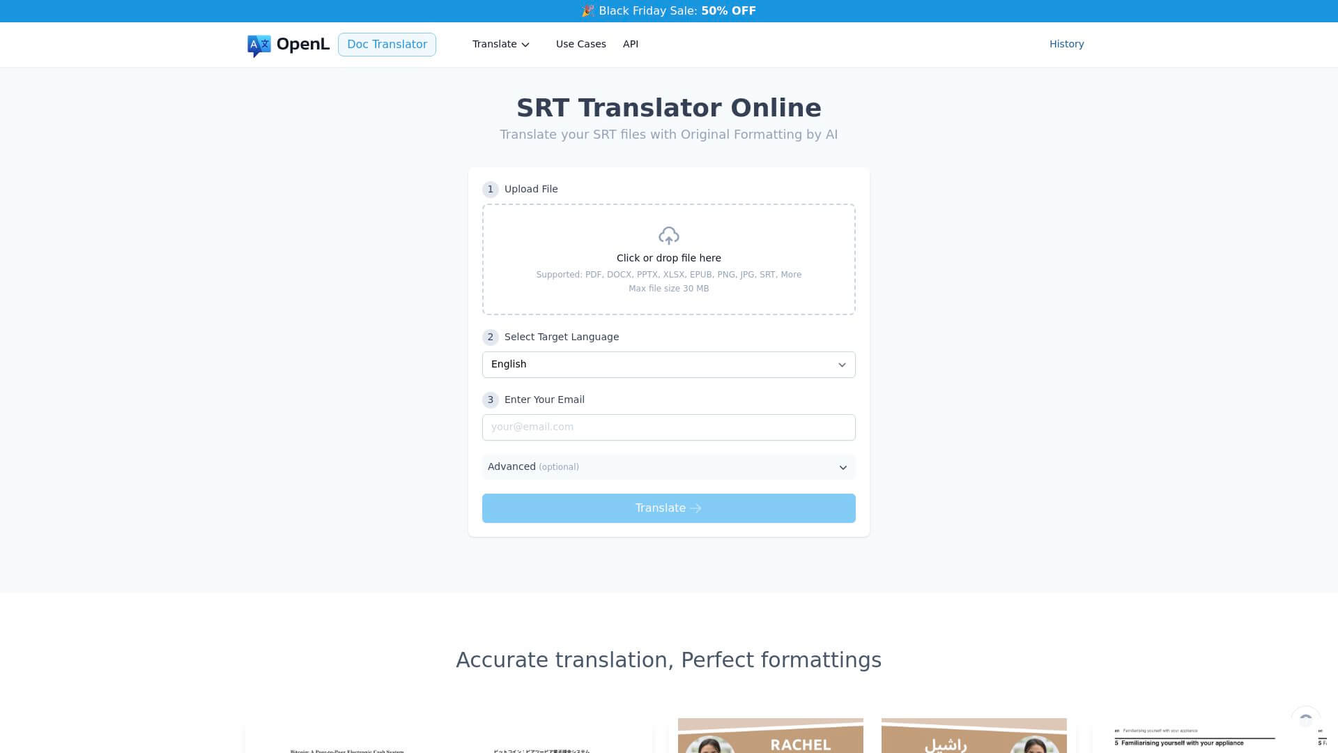 OpenL Doc Translator interface