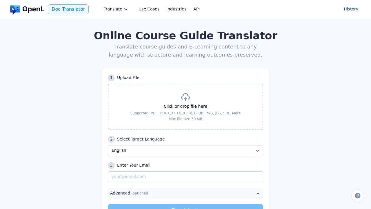 Online Course Guide Translator