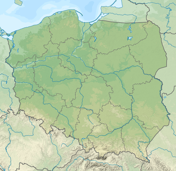 Map of Poland in Central Europe