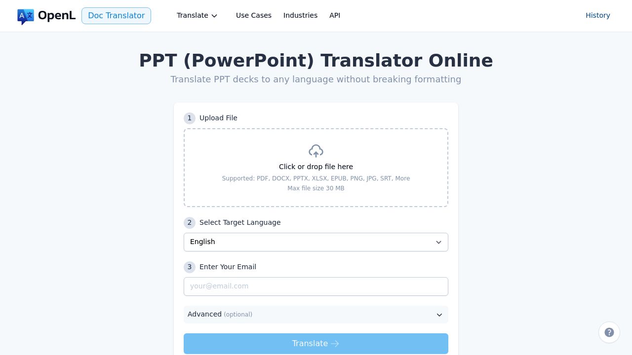 OpenL PPT Translator
