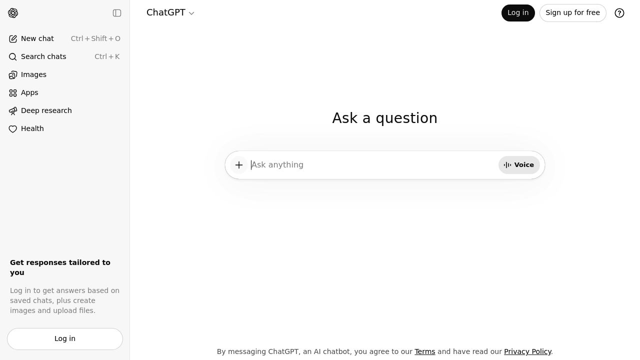 ChatGPT web interface