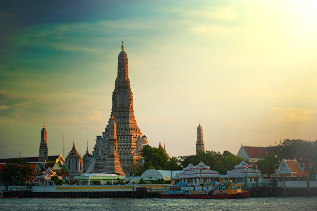 Wat Arun temple on the Chao Phraya River in Bangkok