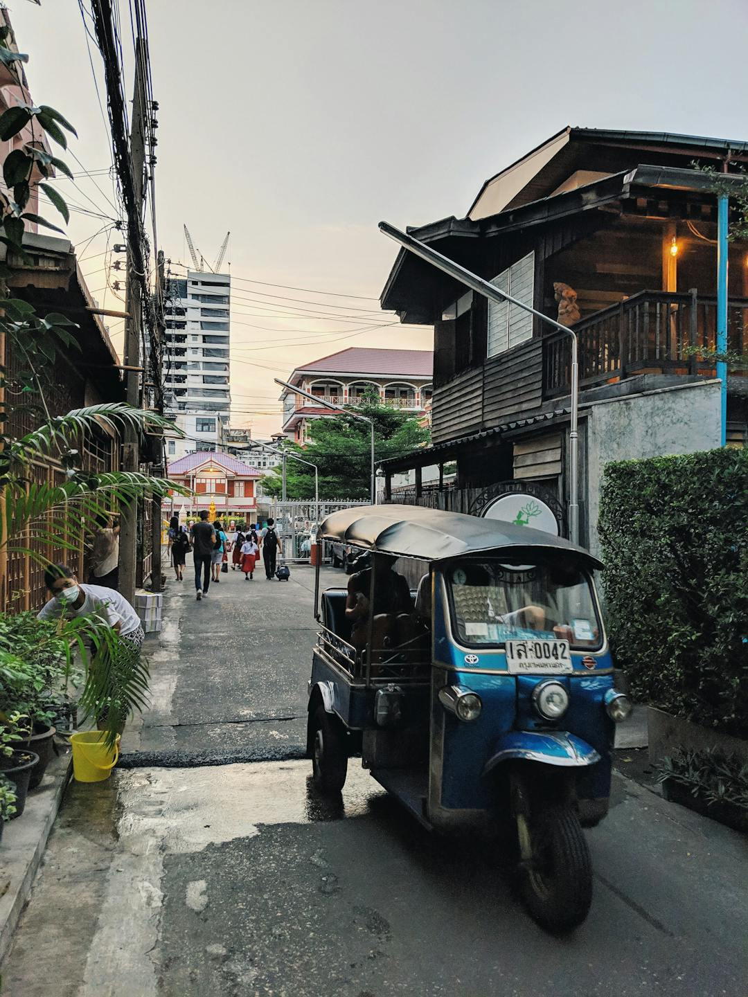 A tuk-tuk on a street in Thailand