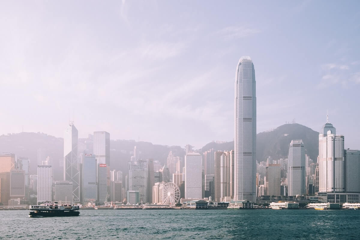Hong Kong skyline at dusk, a city strongly associated with modern Cantonese media and culture