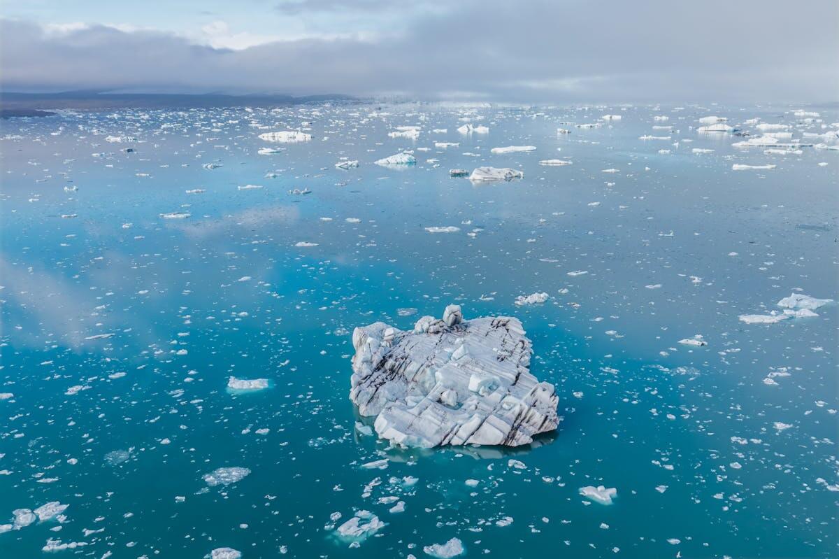 Icebergs floating in Jökulsárlón glacier lagoon, Iceland