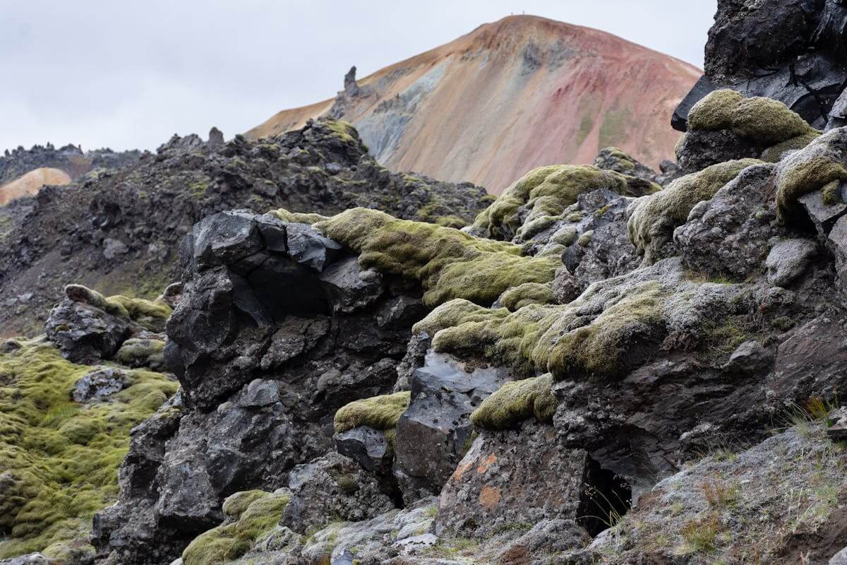 Green mountain landscape in Landmannalaugar, Iceland