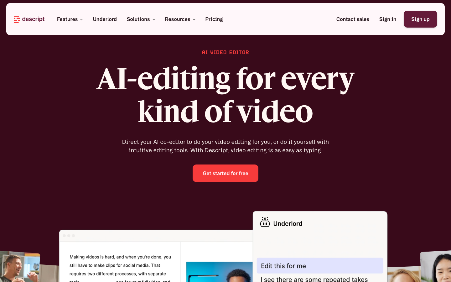 Descript website