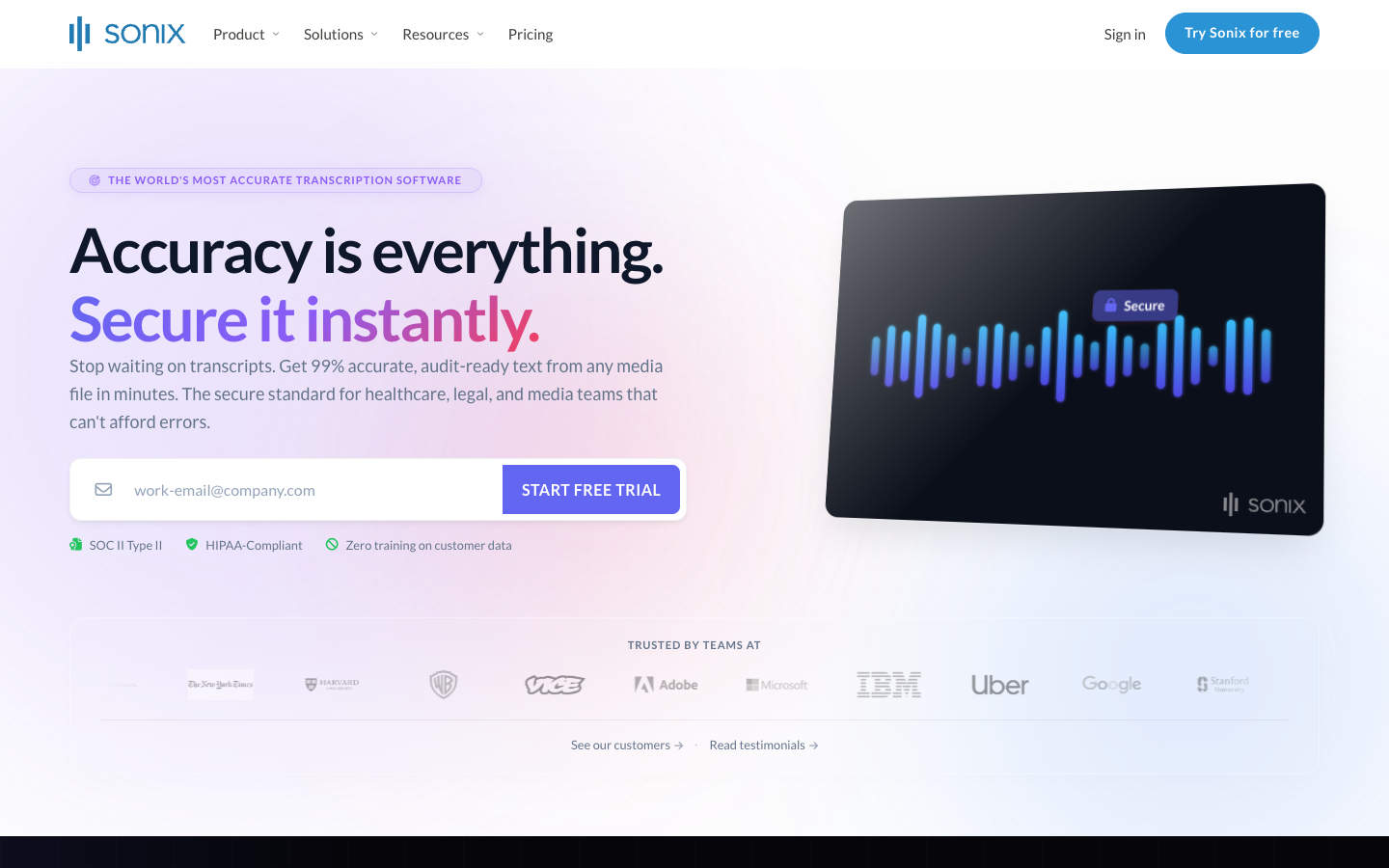Sonix website