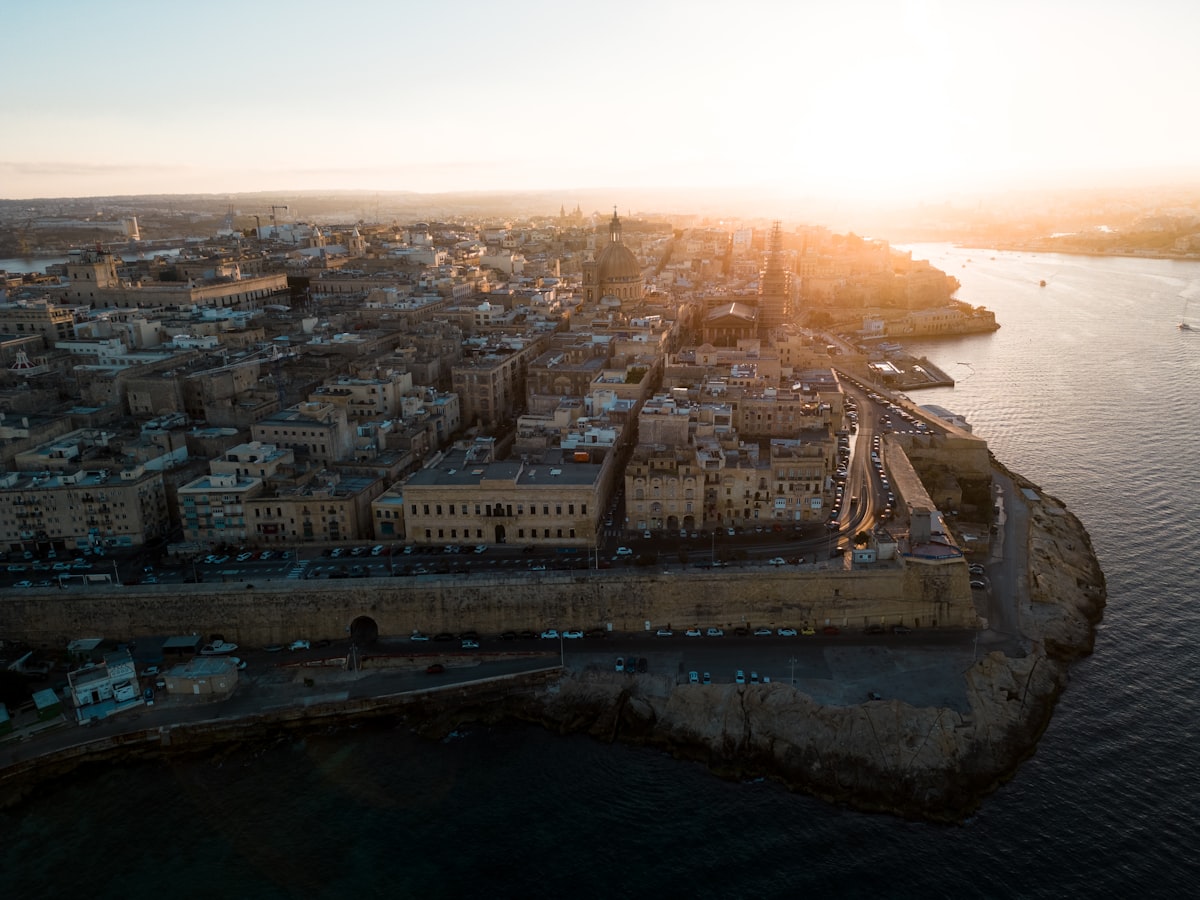 The fortified capital Valletta, built by the Knights of St John in the 16th century — Italian was the language of its courts and chancery for 268 years