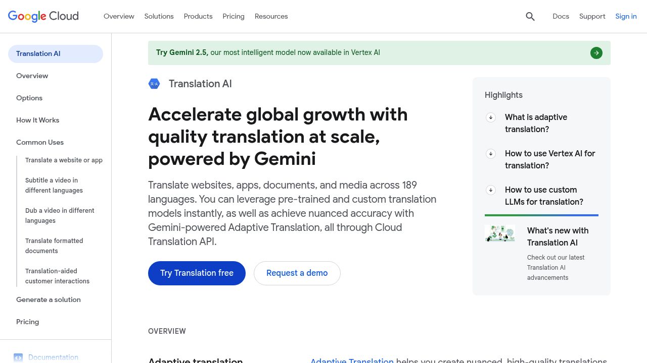 Google Translate API Console