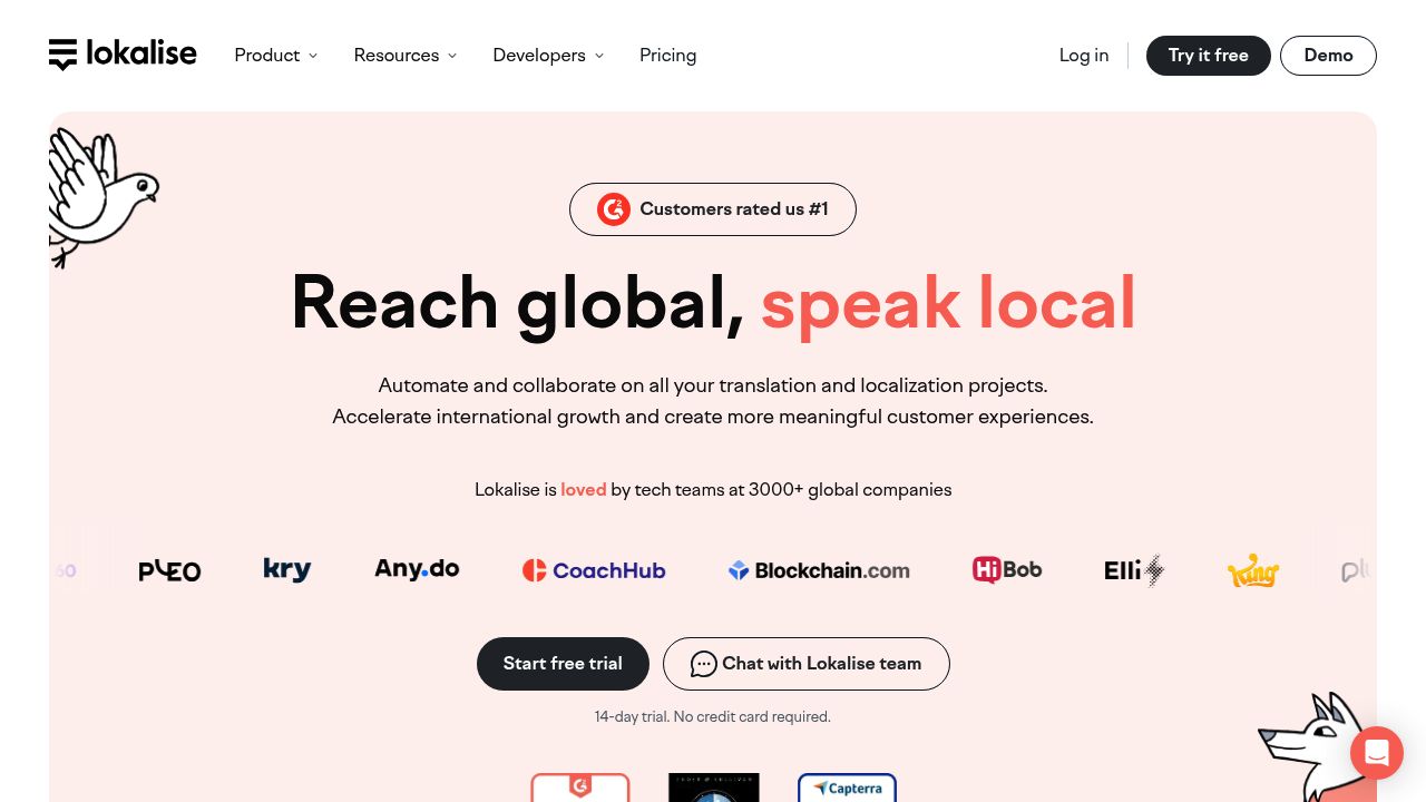 Lokalise Localization Interface